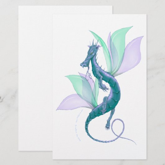 Drache-Fliege Briefpapier (Vorne/Hinten)