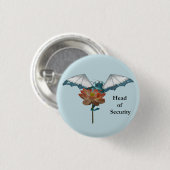 Drache-flüchtige Blicke um Blume Button (Vorne & Hinten)