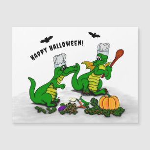 Drache - Frohes Halloween ! Heute werde ich kochen Magnetkarte