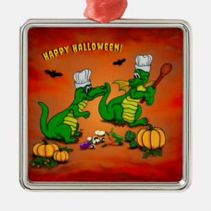 Drache - Frohes Halloween ! Heute werde ich kochen Ornament Aus Metall