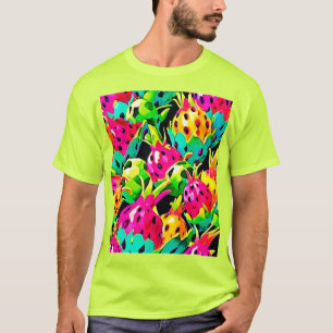 Drache Frucht Lebendiges Muster T-Shirt