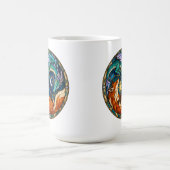 Drache Fuchs Sonnenmond Bleiglas Kaffeetasse (Mittel)