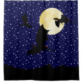 Drache, funkelnde Sterne, Mond, blaues Duschvorhang (Vorderseite)