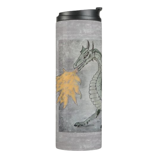 Drache für das Feueratmen Thermosbecher (Nach links gedreht)