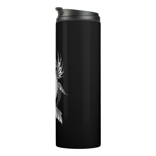 Drache für Drachenboot in Schwarz und Weiß Thermosbecher (Nach rechts gedreht)