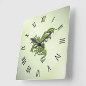 Drache für grüne Kämpfe Quadratische Wanduhr (Winkel)