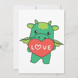 Drache für Valentinstag Süße Tiere Herz Holi Feiertagskarte