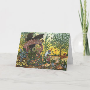 Drache-Garten-Gruß-Karte Karte