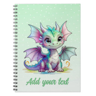 Drache Garten Träume – Mintgrünes Notizbuch Notizblock