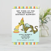 Drache Geburtstag Einladung (Stehend Vorderseite)