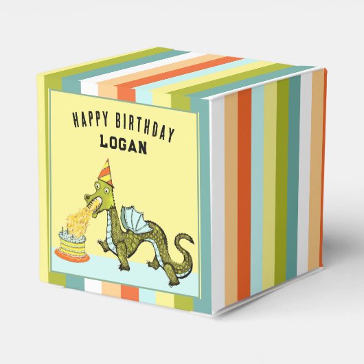 Drache Geburtstag Geschenkschachtel (Rückseite)