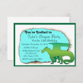 Drache-Geburtstags-Party Einladung (Vorne/Hinten)