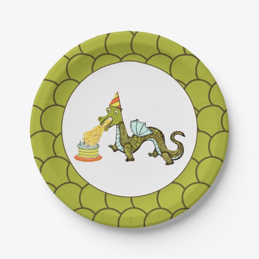Drache Geburtstagsfeier Pappteller (Vorderseite)