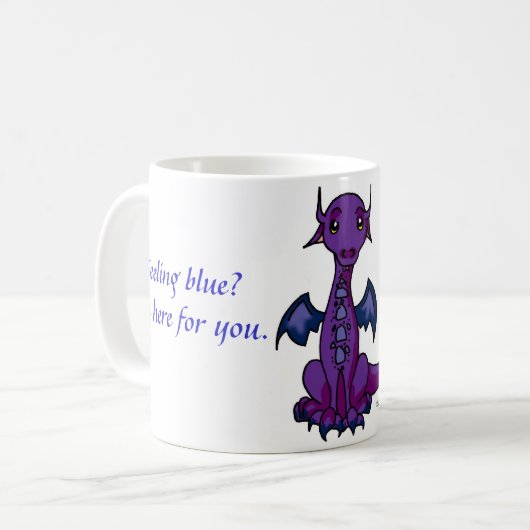 Drache, Gefühlsblau? Kaffeetasse (Vorderseite Links)