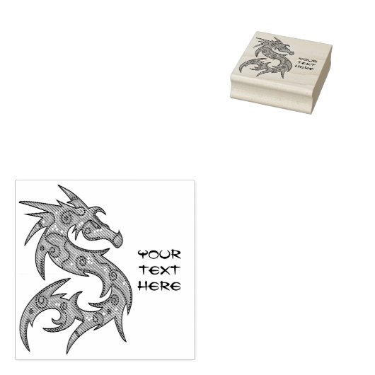 Drache gefüllt mit Punktmuster - links Gummistempel (Stempel)