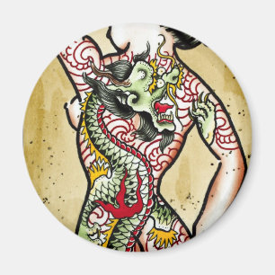 "Drache-Geisha " Magnet