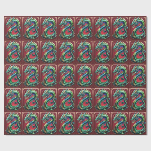 Drache Geschenkpapier (Flach)