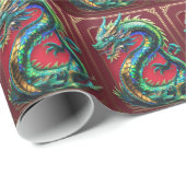 Drache Geschenkpapier (Rolleneckpunkt)