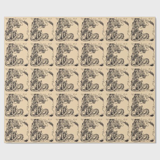 Drache Geschenkpapier (Flach)