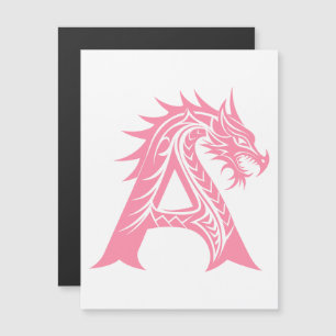 Drache gestalteter Buchstabe A, Drachen Alphabet, Magneteinladung