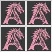 Drache gestalteter Buchstabe A, Drachenalphabet, M Aufkleber (Vorderseite)