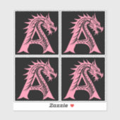 Drache gestalteter Buchstabe A, Drachenalphabet, M Aufkleber (Blatt)