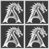 Drache gestalteter Buchstabe A, Drachenalphabet, M Aufkleber (Vorderseite)