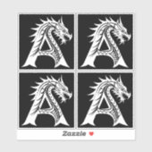 Drache gestalteter Buchstabe A, Drachenalphabet, M Aufkleber (Blatt)