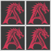Drache gestalteter Buchstabe A, Drachenalphabet, M Aufkleber (Vorderseite)