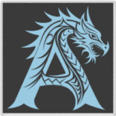 Drache gestalteter Buchstabe A, Drachenalphabet, M Aufkleber (Vorderseite)