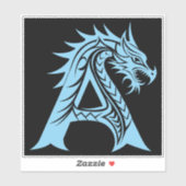 Drache gestalteter Buchstabe A, Drachenalphabet, M Aufkleber (Blatt)