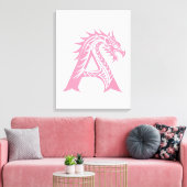 Drache gestalteter Buchstabe A, Drachenalphabet, M Leinwanddruck (Insitu (Wohnzimmer))