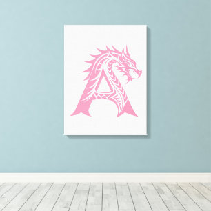 Drache gestalteter Buchstabe A, Drachenalphabet, M Leinwanddruck