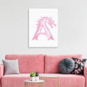 Drache gestalteter Buchstabe A, Drachenalphabet, M Leinwanddruck (Insitu (Wohnzimmer))