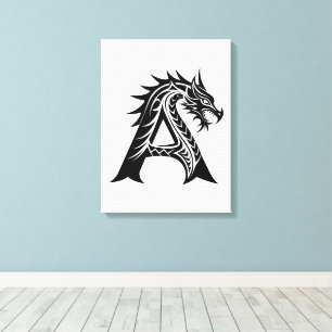 Drache gestalteter Buchstabe A, Drachenalphabet, M Leinwanddruck