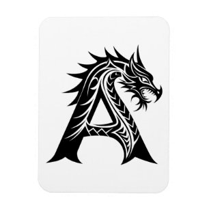 Drache gestalteter Buchstabe A, Drachenalphabet, M Magnet
