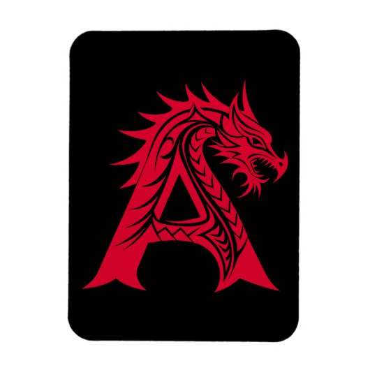 Drache gestalteter Buchstabe A, Drachenalphabet, M Magnet (Vertikal)