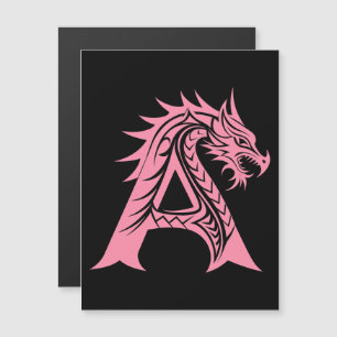 Drache gestalteter Buchstabe A, Drachenalphabet, M Magneteinladung