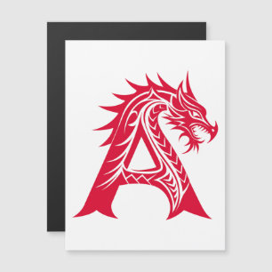 Drache gestalteter Buchstabe A, Drachenalphabet, M Magneteinladung
