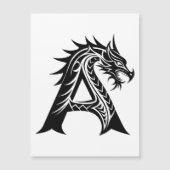 Drache gestalteter Buchstabe A, Drachenalphabet, M Magneteinladung (Vorderseite)