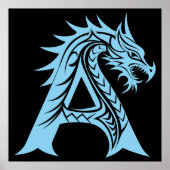 Drache gestalteter Buchstabe A, Drachenalphabet, M Poster (Vorne)