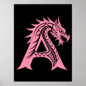 Drache gestalteter Buchstabe A, Drachenalphabet, M Poster (Vorne)