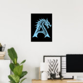 Drache gestalteter Buchstabe A, Drachenalphabet, M Poster (Heimbüro)