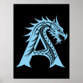 Drache gestalteter Buchstabe A, Drachenalphabet, M Poster (Vorne)