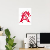 Drache gestalteter Buchstabe A, Drachenalphabet, M Poster (Heimbüro)