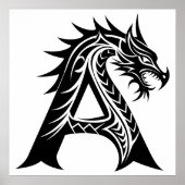 Drache gestalteter Buchstabe A, Drachenalphabet, M Poster (Vorne)