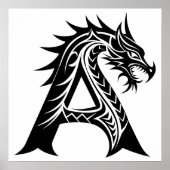 Drache gestalteter Buchstabe A, Drachenalphabet, M Poster (Vorne)