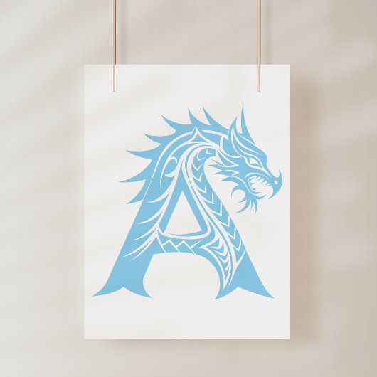 Drache gestalteter Buchstabe A, Drachenalphabet, M Poster