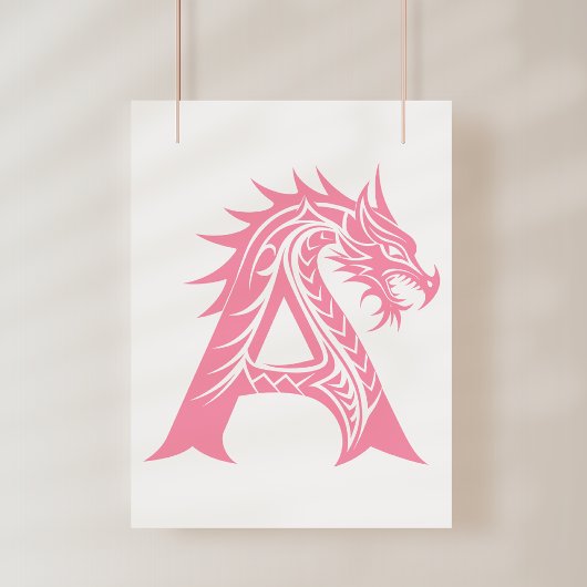 Drache gestalteter Buchstabe A, Drachenalphabet, M Poster
