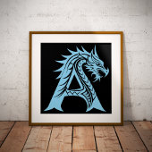 Drache gestalteter Buchstabe A, Drachenalphabet, M Poster